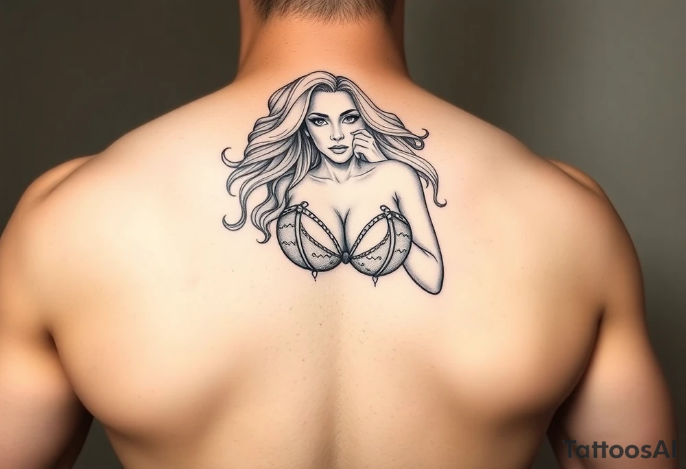 blonde in bikini pinup tattoo idea