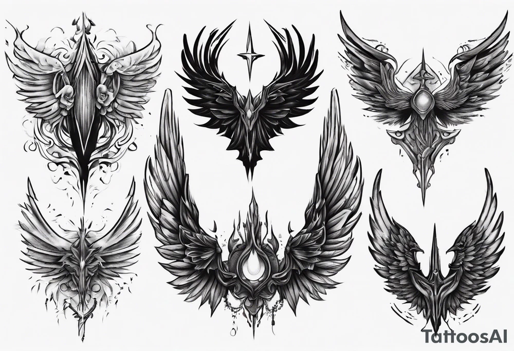 mystical dark wings tattoo idea