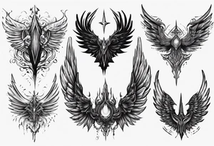 mystical dark wings tattoo idea