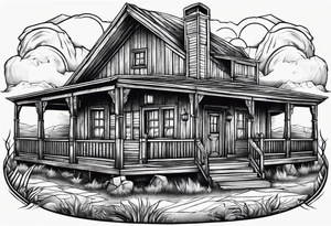 Country western cowboy saloon tattoo idea
