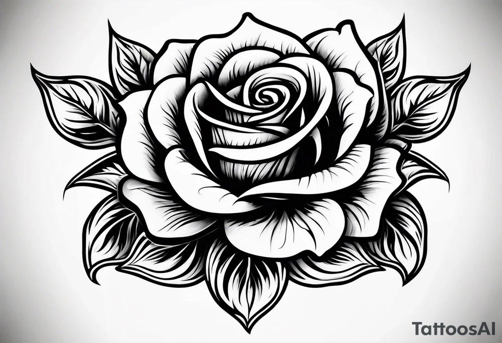 Fire rose symbol tattoo idea