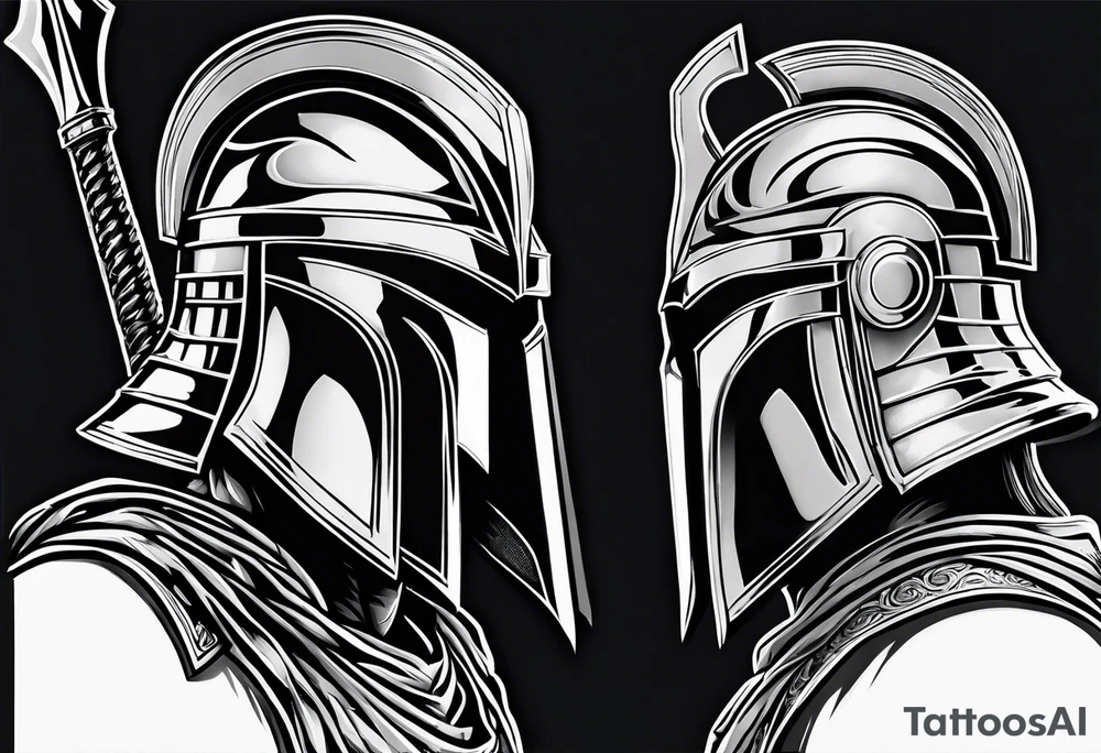Faceless Spartan warrior tattoo idea