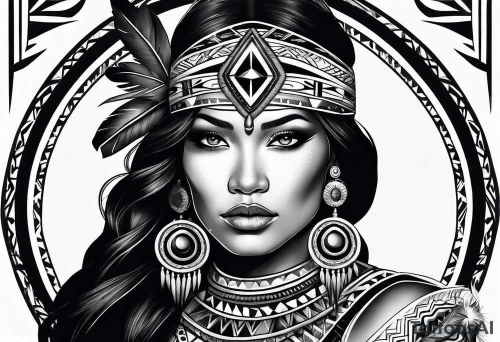 Navajo indigenous woman dark feminine goddess tattoo idea