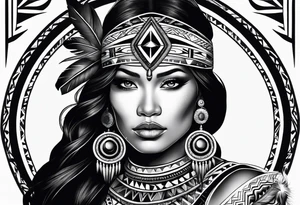 Navajo indigenous woman dark feminine goddess tattoo idea