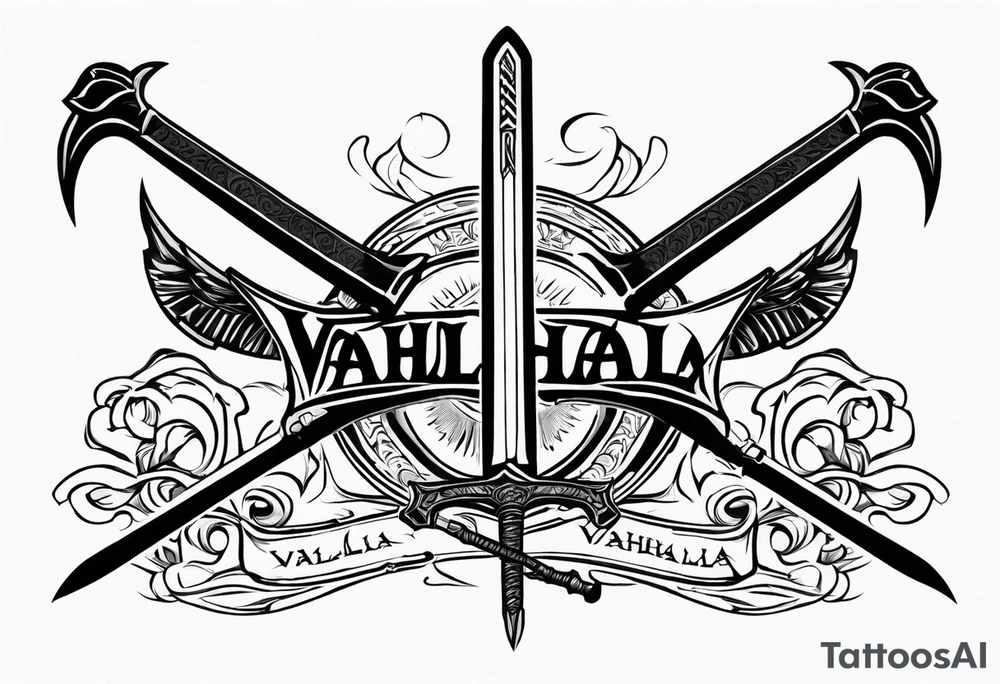 Valhalla sword tattoo idea