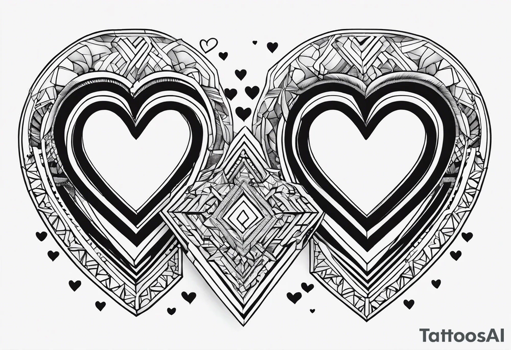 SMALL hearts of 6 that connect to each other tattoo idea