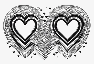 SMALL hearts of 6 that connect to each other tattoo idea