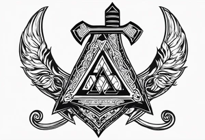 Valhalla 
Sword shield valknut  axe norse dragon tattoo idea