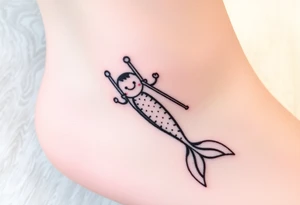 Mermaid tail with crutches tattoo idea