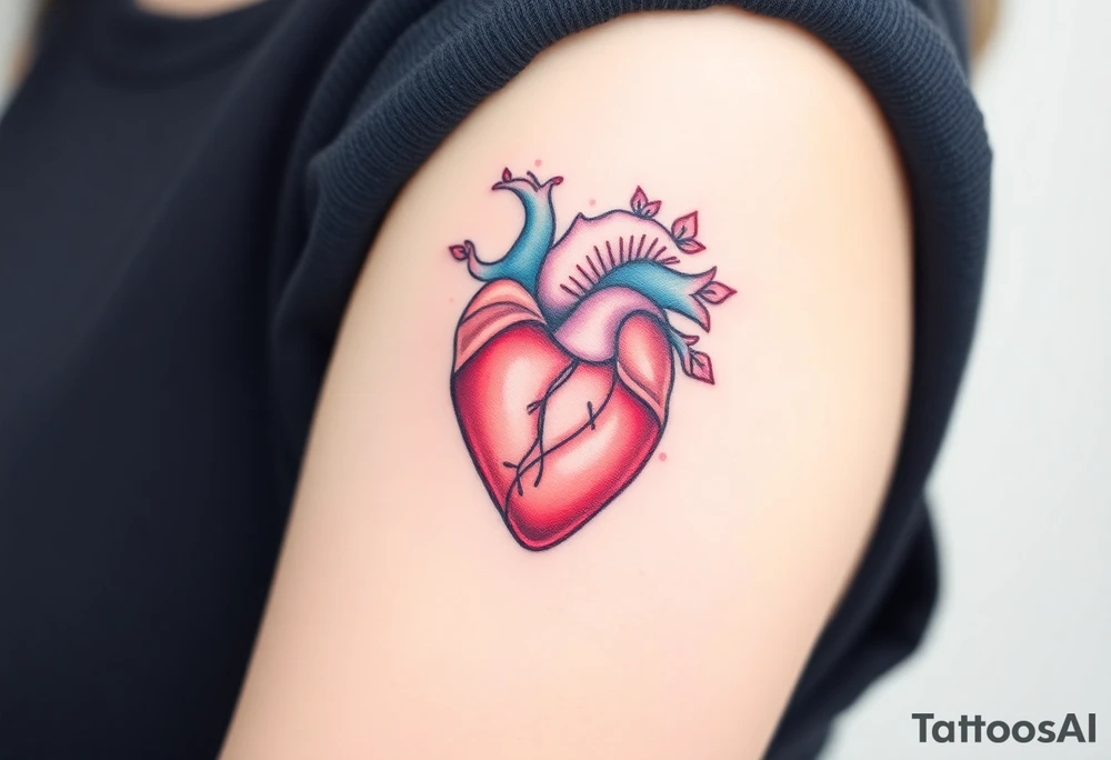 pretty sacred heart tattoo idea