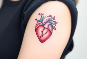 pretty sacred heart tattoo idea