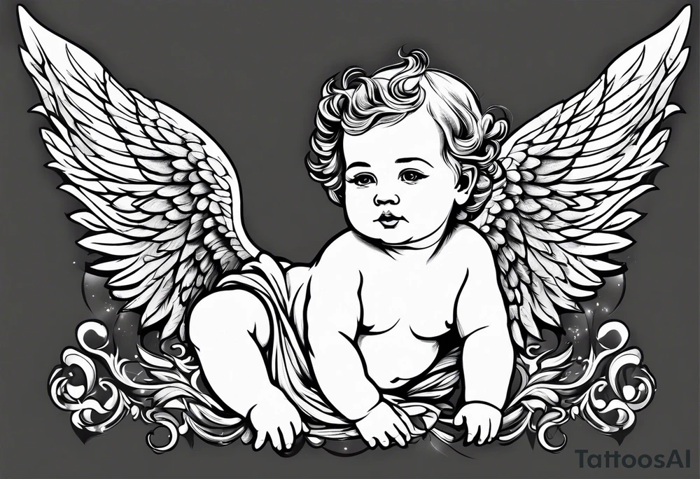 baby angel tattoo idea