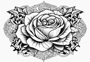 “Julius” tattoo with roses in a cursive font tattoo idea