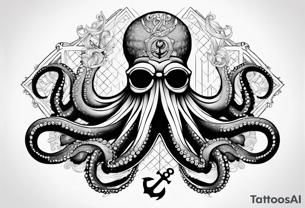 Octopus with anchor tattoo idea