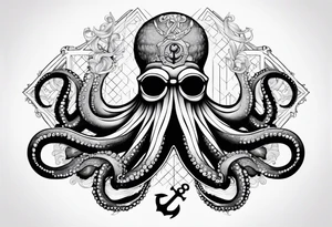 Octopus with anchor tattoo idea