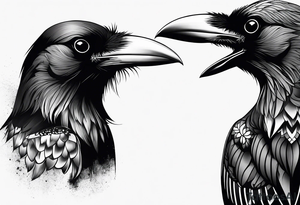 head of a crow tattoo idea