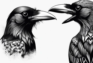 head of a crow tattoo idea