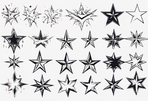Collection of stars for next to someone's ear tattoo idea