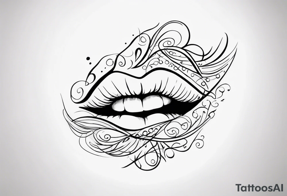 the words 
"kiss of life" in cursive tattoo idea