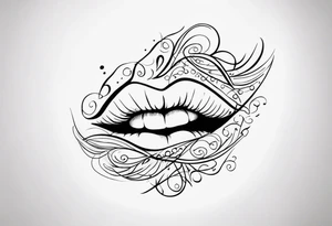 the words 
"kiss of life" in cursive tattoo idea