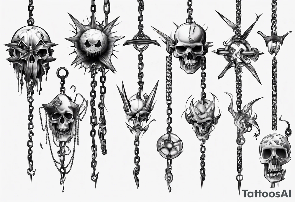 mace on a chain tattoo idea