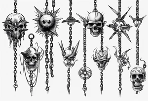 mace on a chain tattoo idea