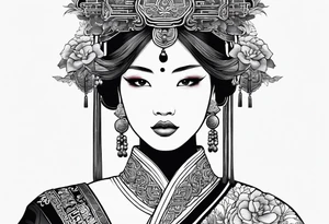 Chinese wall, realistic,chinese art tattoo idea