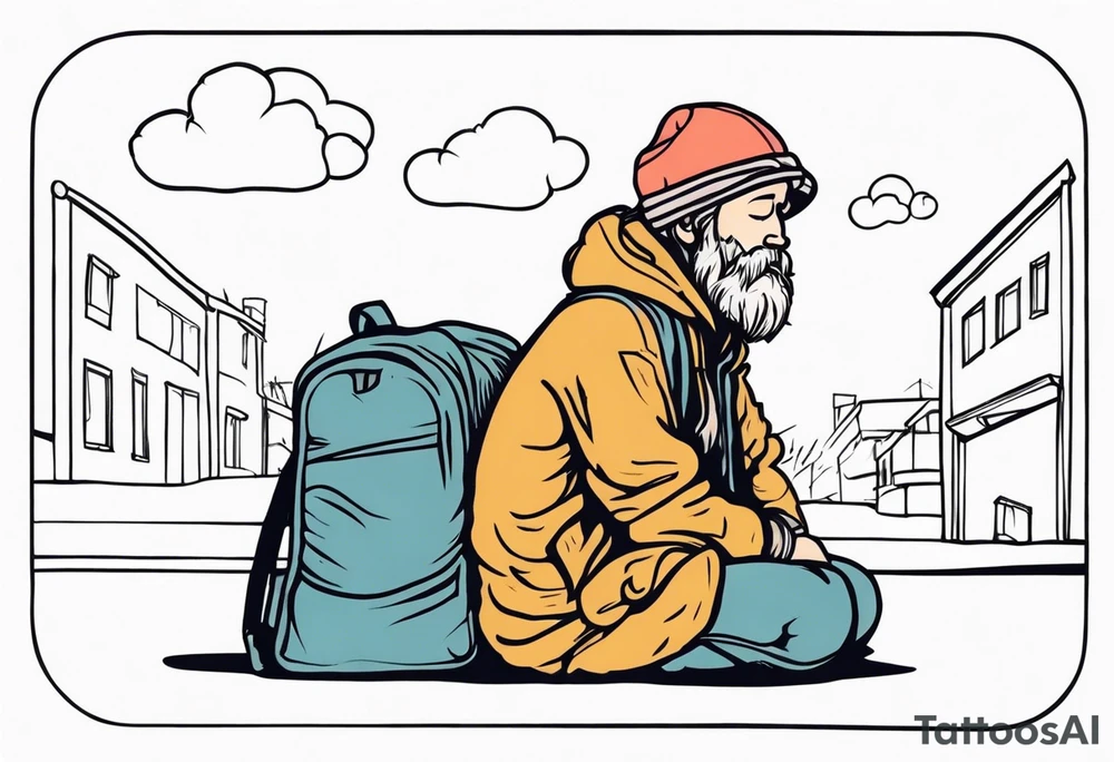 cute homeless tattoo idea