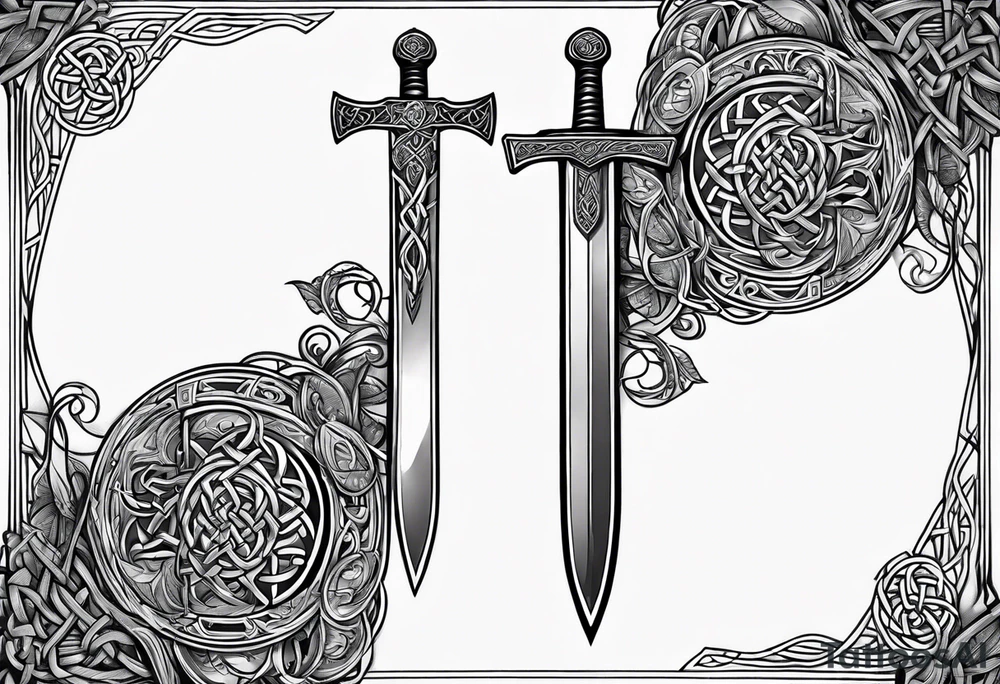 celtic mythology sword tattoo idea