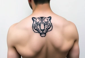 Tiger with mountains tattoo idea
