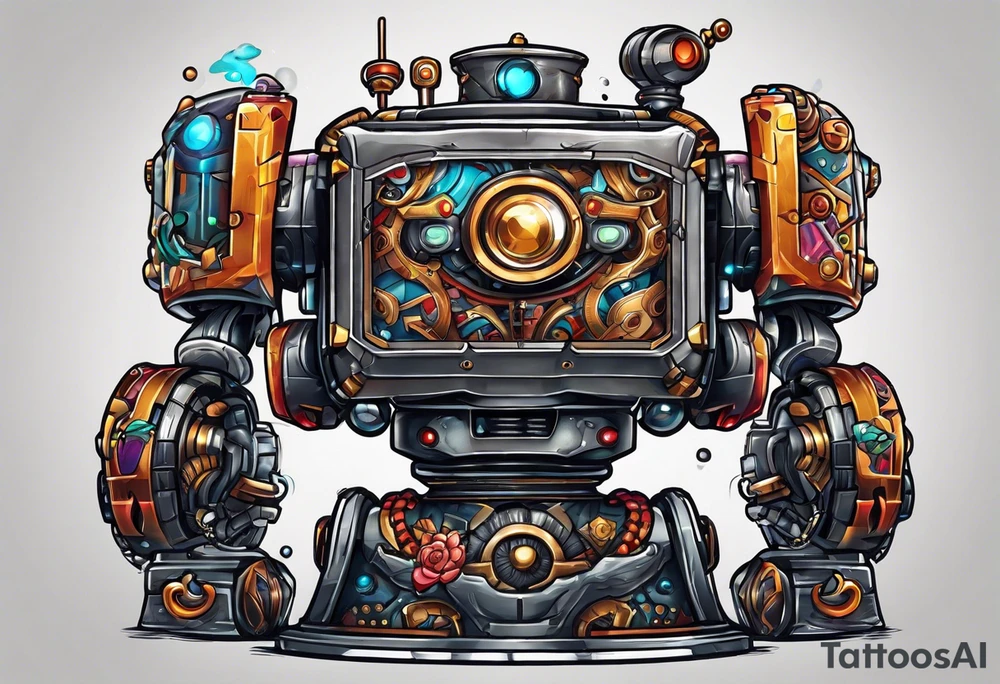 charging robot tattoo idea