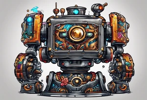 charging robot tattoo idea