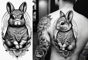 Chinchilla full body tattoo idea