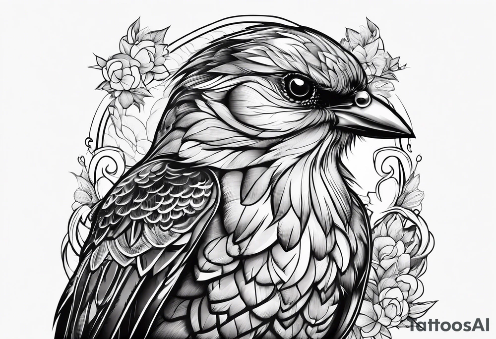 bird smoking cigarette tattoo idea