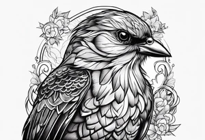 bird smoking cigarette tattoo idea