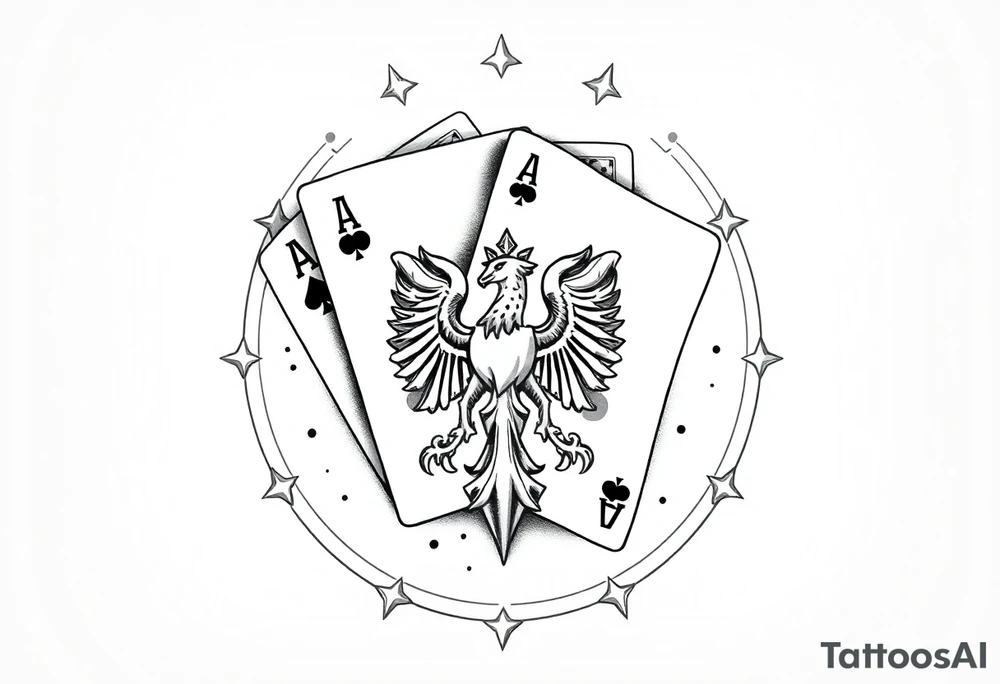 Poland symbol and poker cards Add casino money to it. tattoo idea