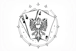 Poland symbol and poker cards Add casino money to it. tattoo idea