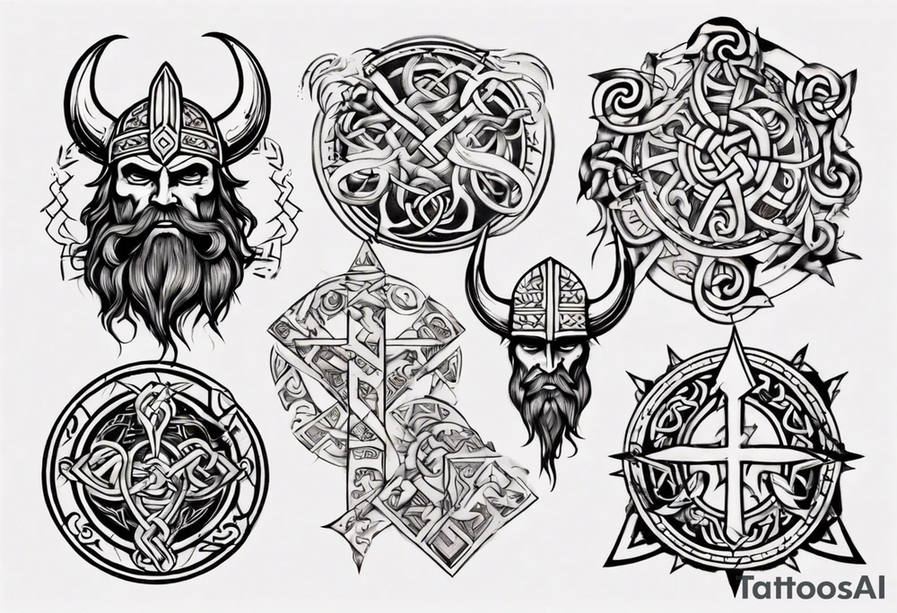 Viking symbols tattoo idea