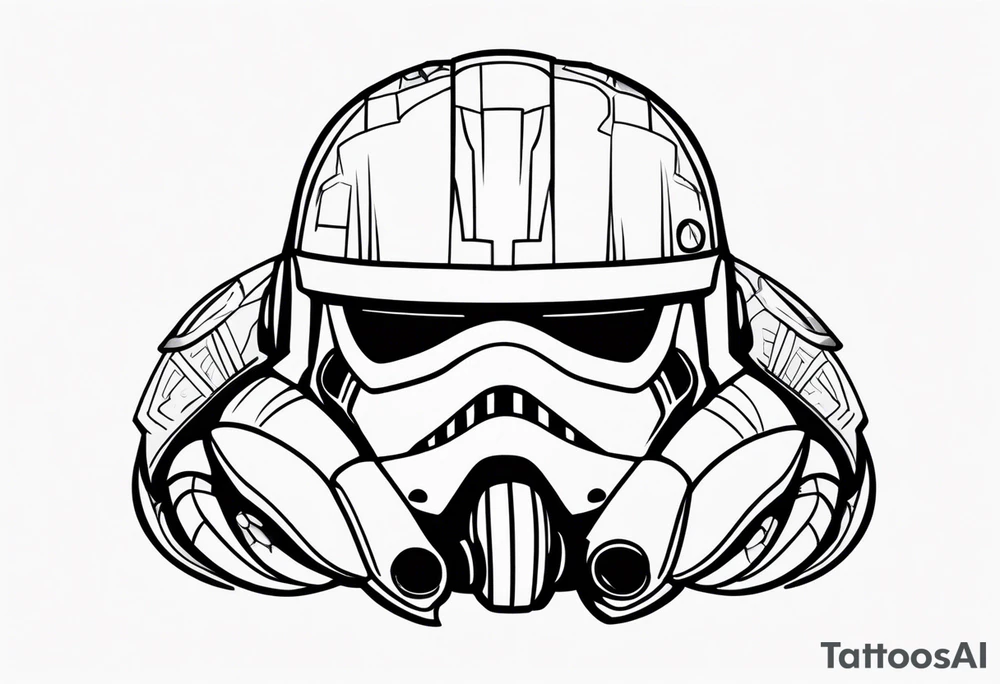 hermit crab inside storm trooper helmet tattoo idea