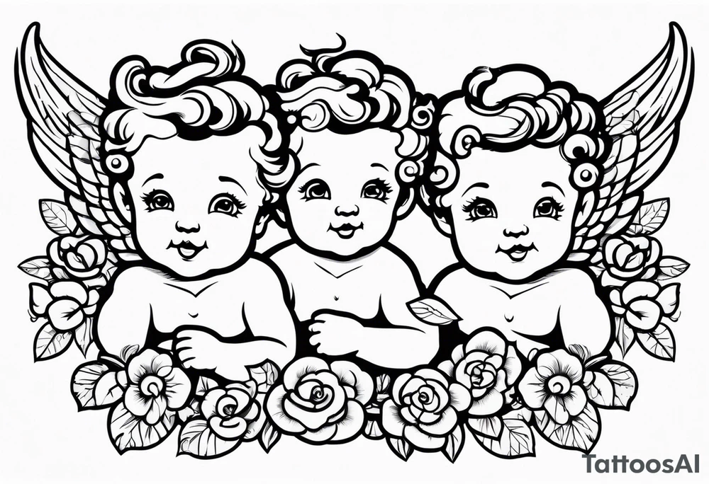 two cherubs tattoo idea