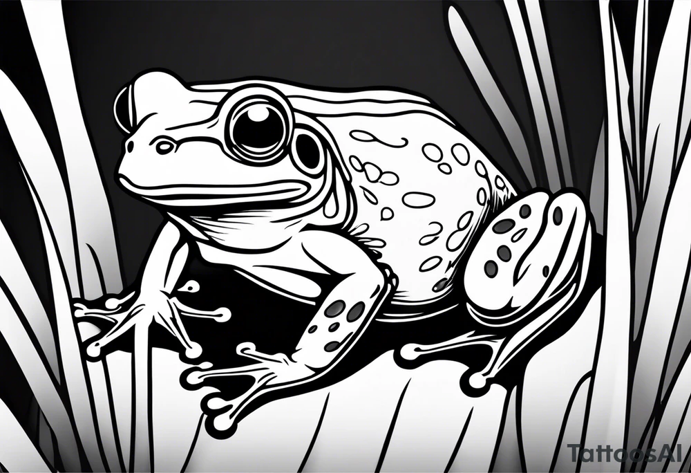 Cute small frog tattoo idea