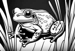 Cute small frog tattoo idea