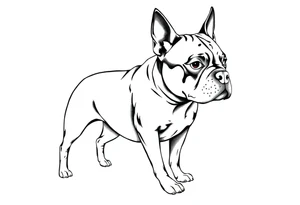 outline of a staffy dog tattoo idea