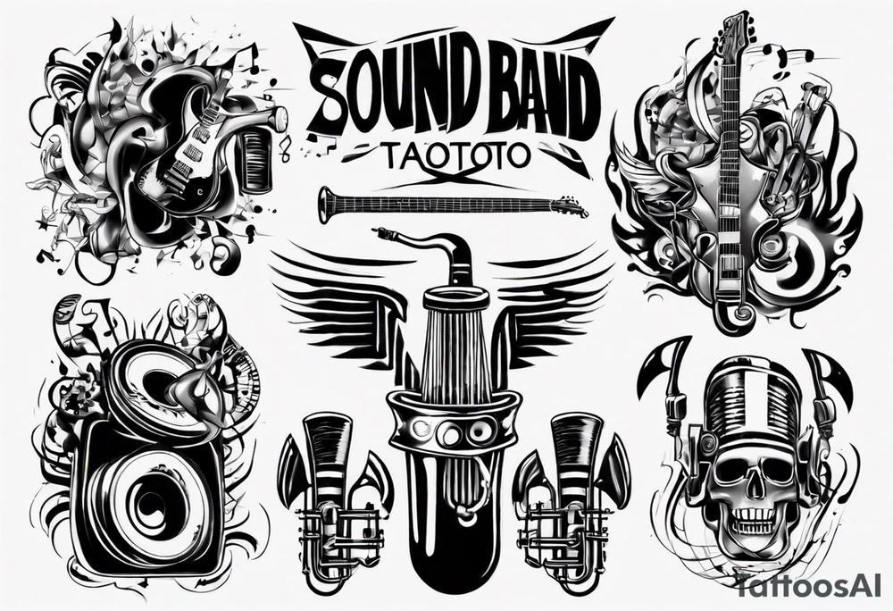 music band sound tattoo idea