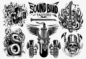 music band sound tattoo idea