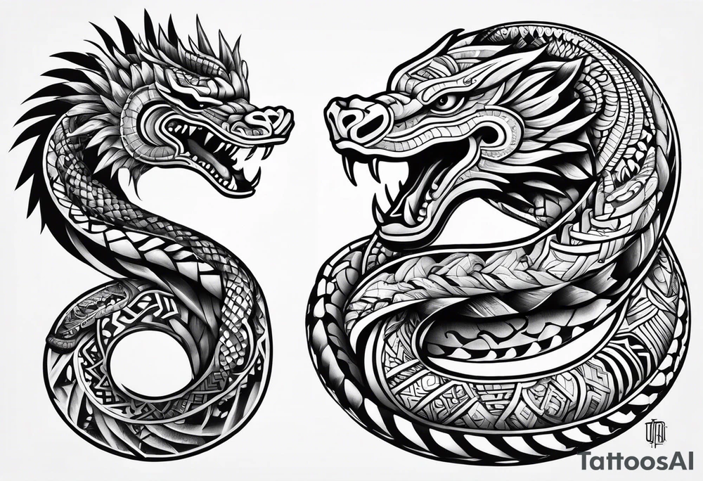 Aztec snake tattoo idea