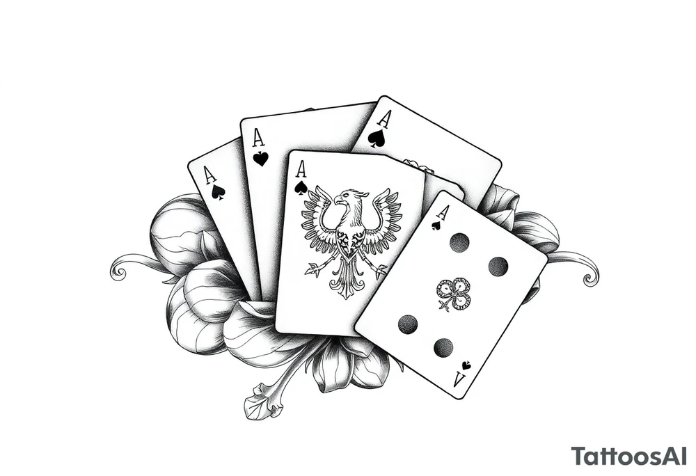 Poland symbol and poker cards Add casino money to it. tattoo idea