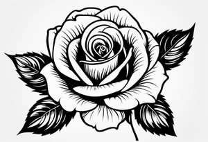 Traditional rose tattoo idea