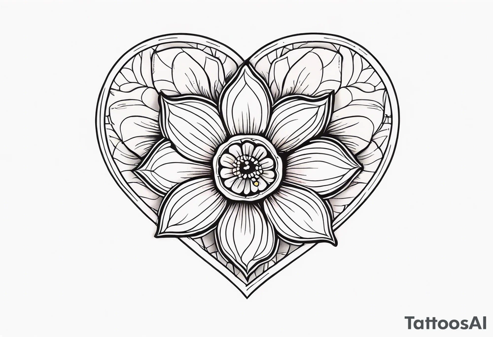 Flower in a heart tattoo idea