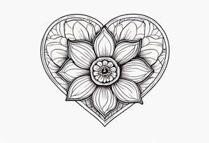 Flower in a heart tattoo idea
